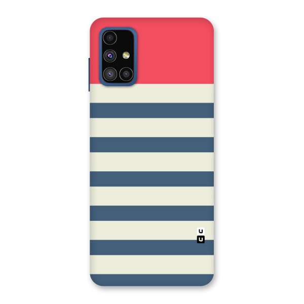 Solid Orange And Stripes Back Case for Galaxy M51