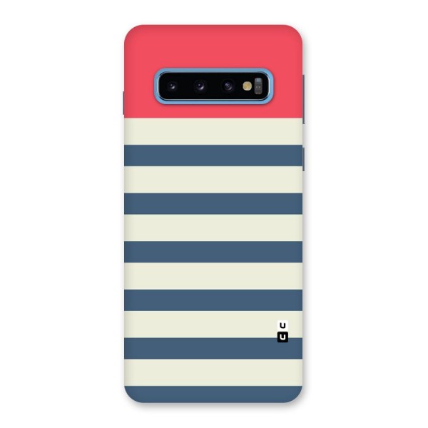 Solid Orange And Stripes Back Case for Galaxy S10