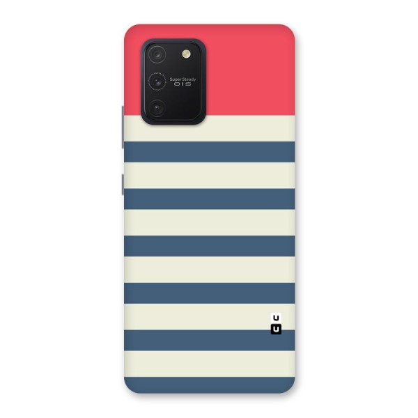 Solid Orange And Stripes Back Case for Galaxy S10 Lite