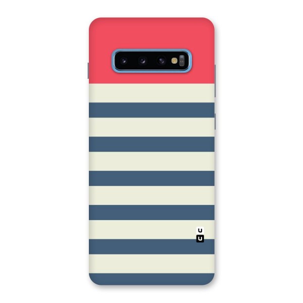 Solid Orange And Stripes Back Case for Galaxy S10 Plus