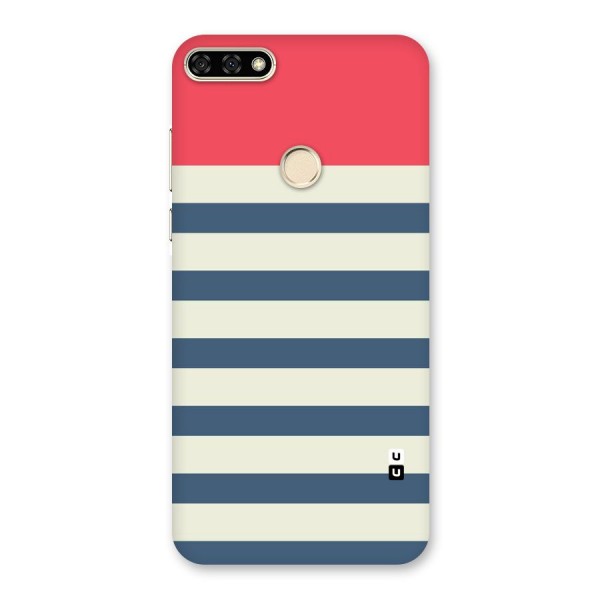 Solid Orange And Stripes Back Case for Honor 7A