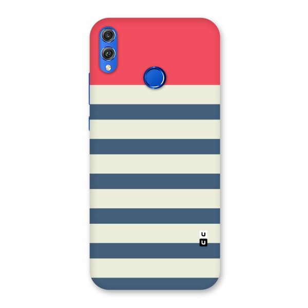 Solid Orange And Stripes Back Case for Honor 8X
