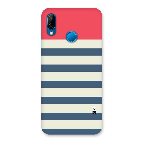 Solid Orange And Stripes Back Case for Huawei P20 Lite