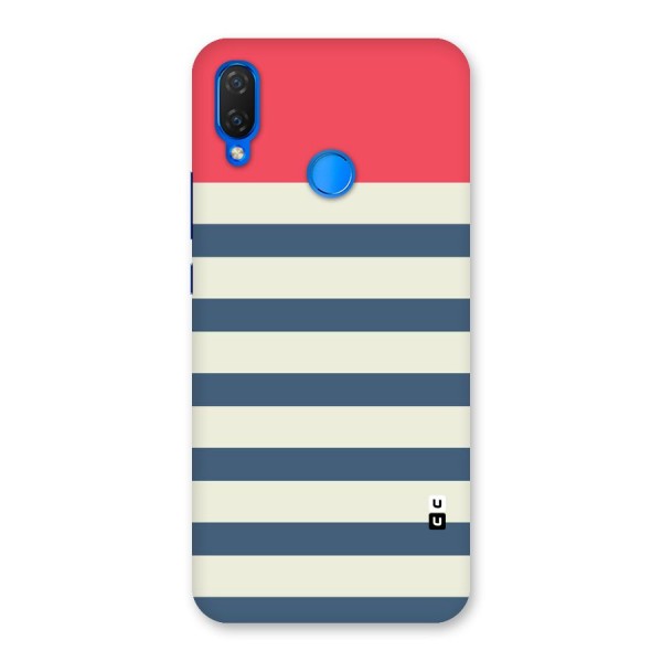 Solid Orange And Stripes Back Case for Huawei P Smart+