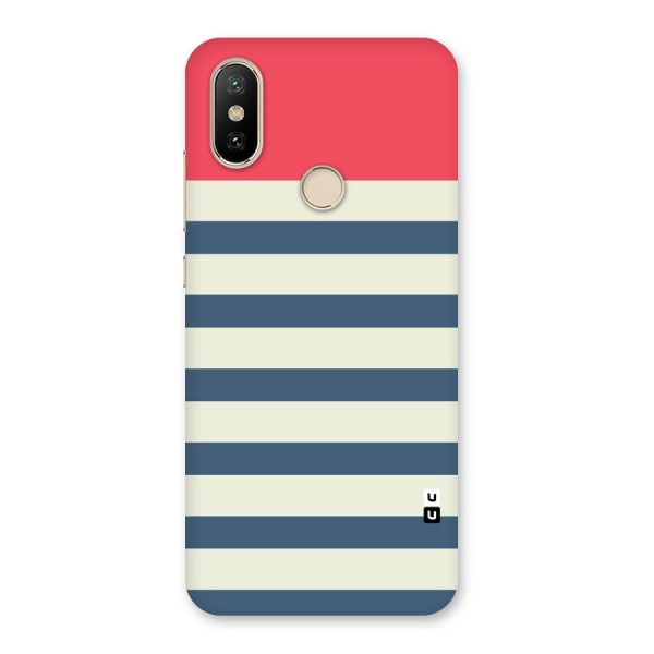 Solid Orange And Stripes Back Case for Mi A2