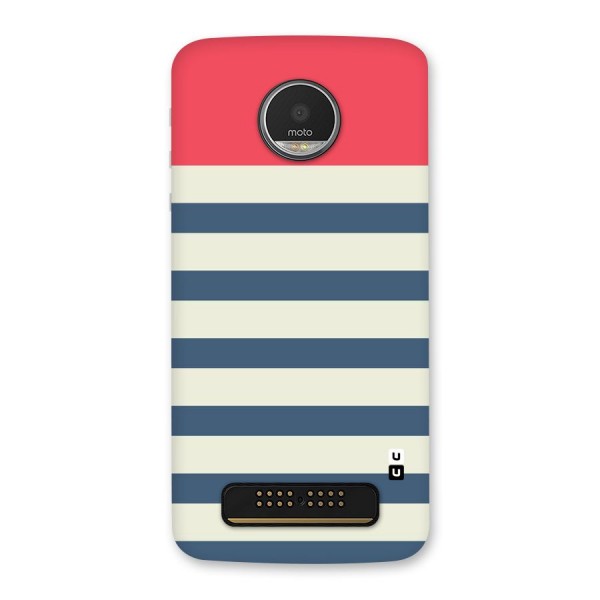 Solid Orange And Stripes Back Case for Moto Z Play