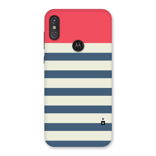Solid Orange And Stripes Back Case for Motorola One Power