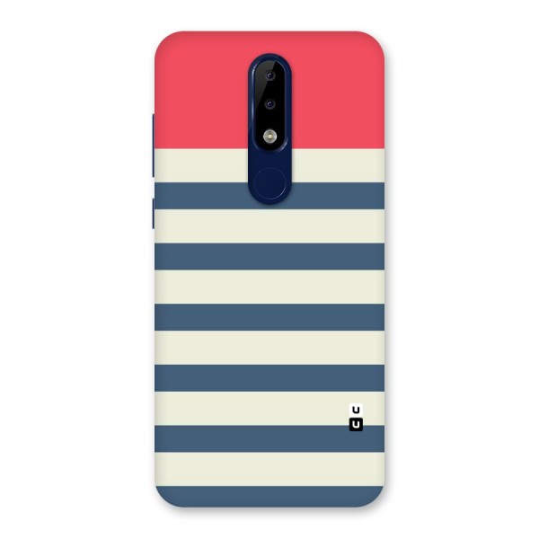 Solid Orange And Stripes Back Case for Nokia 5.1 Plus
