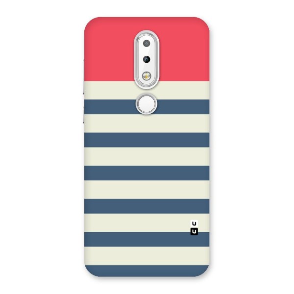 Solid Orange And Stripes Back Case for Nokia 6.1 Plus