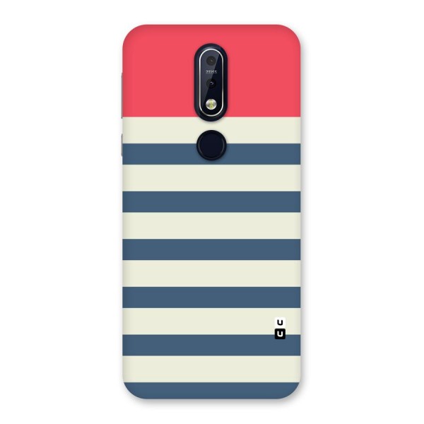 Solid Orange And Stripes Back Case for Nokia 7.1