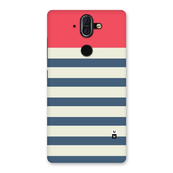 Solid Orange And Stripes Back Case for Nokia 8 Sirocco