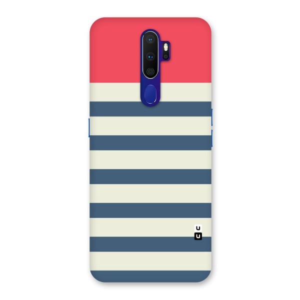 Solid Orange And Stripes Back Case for Oppo A9 (2020)