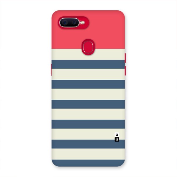 Solid Orange And Stripes Back Case for Oppo F9 Pro