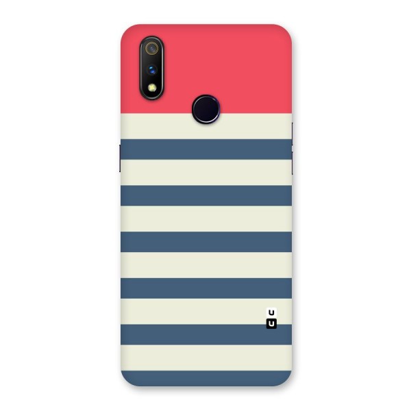 Solid Orange And Stripes Back Case for Realme 3 Pro