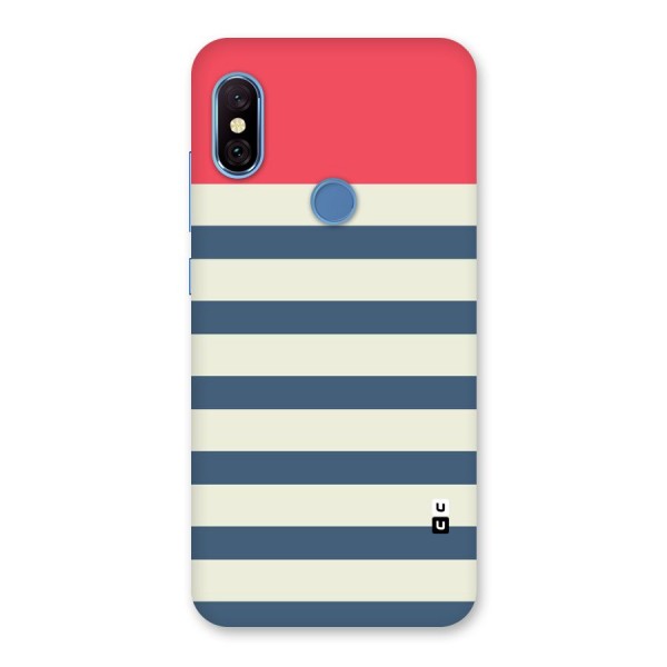Solid Orange And Stripes Back Case for Redmi Note 6 Pro