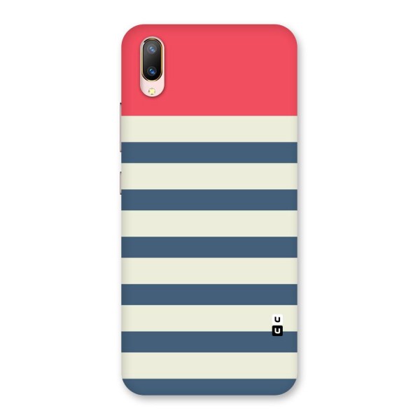 Solid Orange And Stripes Back Case for Vivo V11 Pro