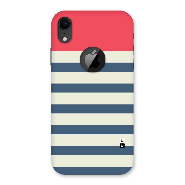 Solid Orange And Stripes Back Case for iPhone XR Logo Cut