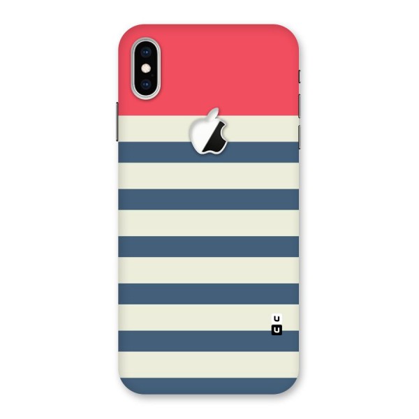 Solid Orange And Stripes Back Case for iPhone XS Max Apple Cut