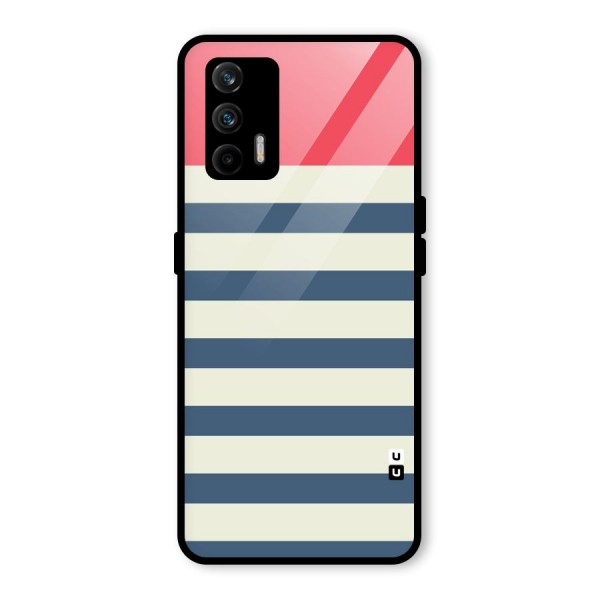 Solid Orange And Stripes Glass Back Case for Realme X7 Max