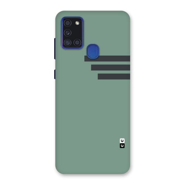 Solid Sports Stripe Back Case for Galaxy A21s