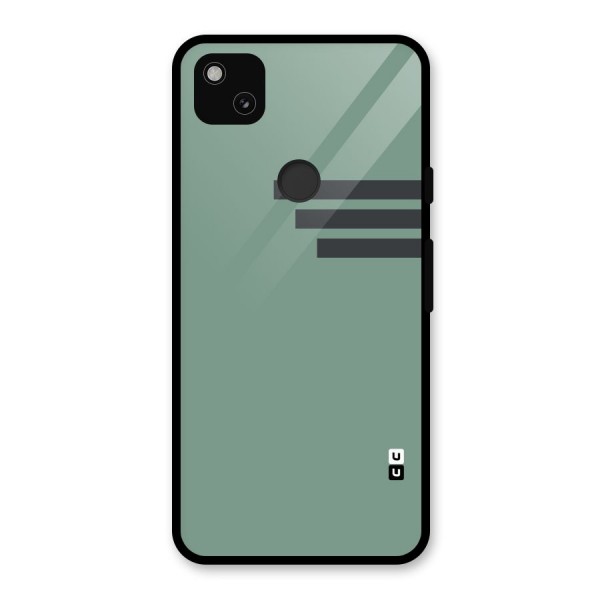 Solid Sports Stripe Glass Back Case for Google Pixel 4a