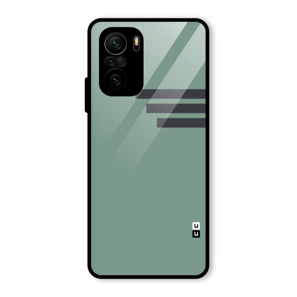 Solid Sports Stripe Glass Back Case for Mi 11x