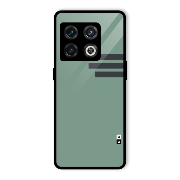 Solid Sports Stripe Glass Back Case for OnePlus 10 Pro 5G
