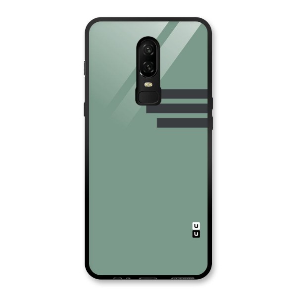 Solid Sports Stripe Glass Back Case for OnePlus 6