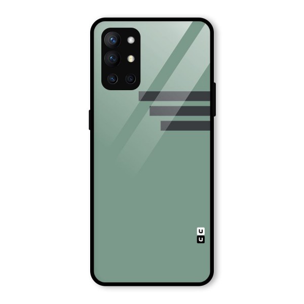 Solid Sports Stripe Glass Back Case for OnePlus 9R