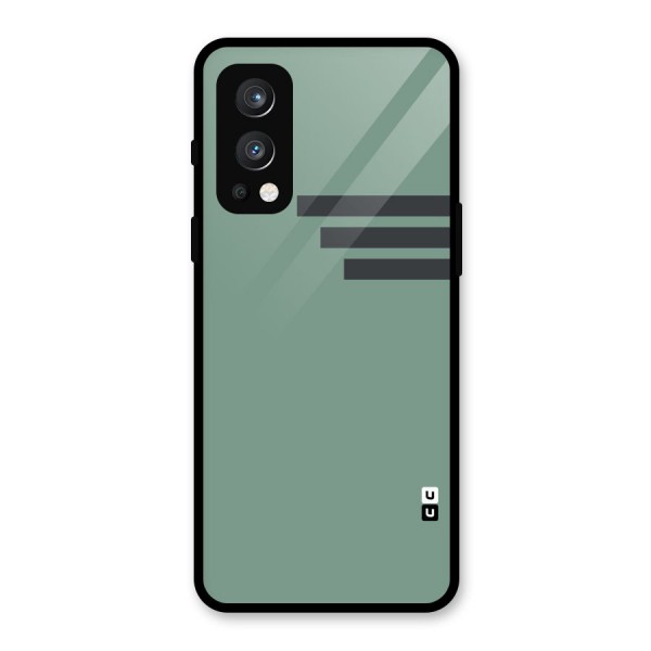 Solid Sports Stripe Glass Back Case for OnePlus Nord 2 5G