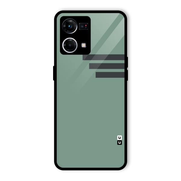 Solid Sports Stripe Glass Back Case for Oppo F21 Pro 4G