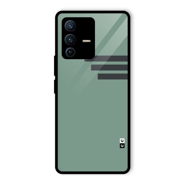 Solid Sports Stripe Glass Back Case for Vivo V23 Pro