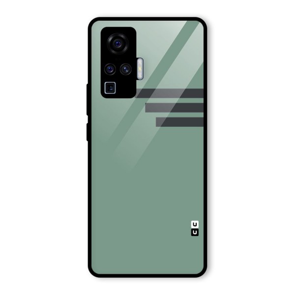 Solid Sports Stripe Glass Back Case for Vivo X50 Pro