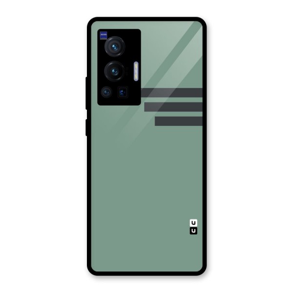 Solid Sports Stripe Glass Back Case for Vivo X70 Pro