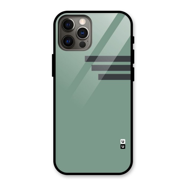 Solid Sports Stripe Glass Back Case for iPhone 12 Pro