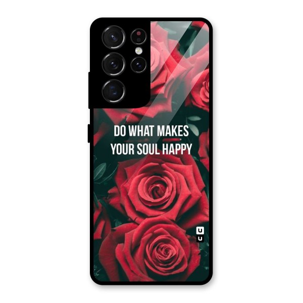 Soul Happy Glass Back Case for Galaxy S21 Ultra 5G