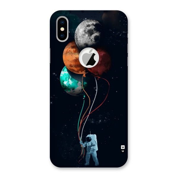 Space Balloons Back Case for iPhone XS Logo Cut