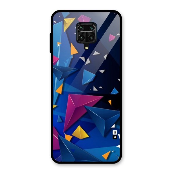 Space Colored Triangles Glass Back Case for Redmi Note 9 Pro