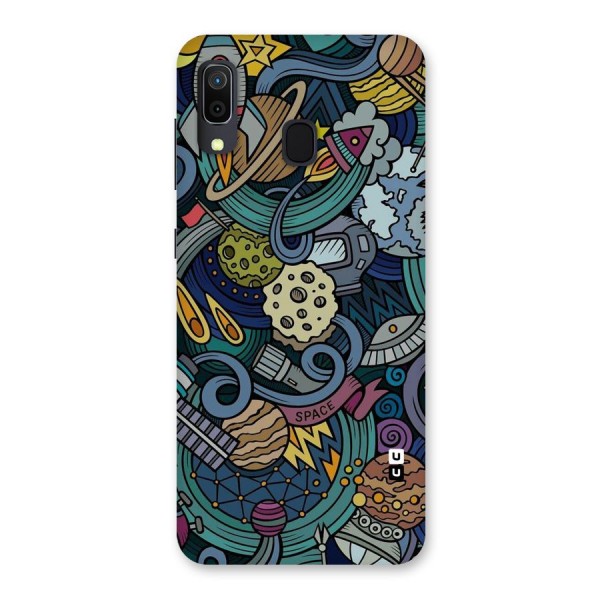 Space Pattern Blue Back Case for Galaxy A20