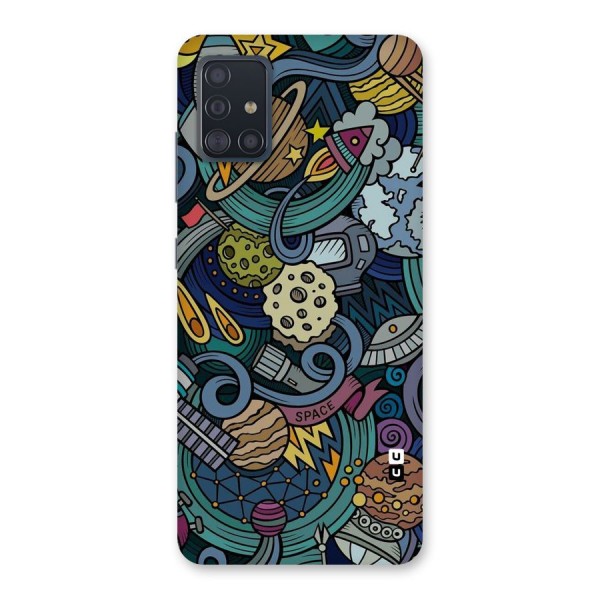 Space Pattern Blue Back Case for Galaxy A51