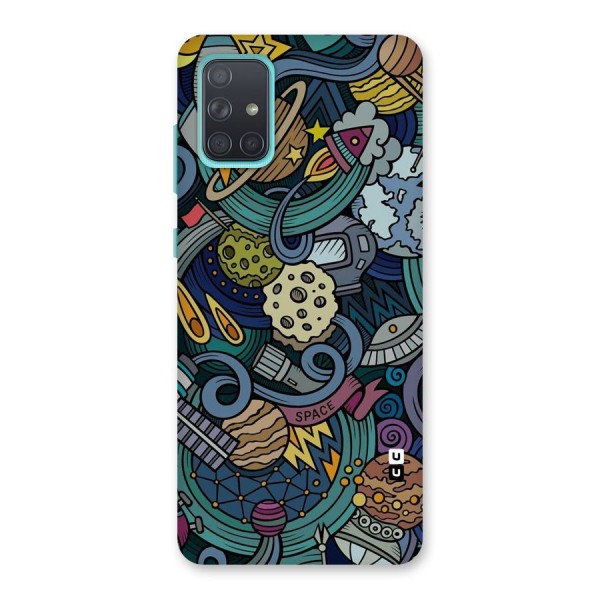 Space Pattern Blue Back Case for Galaxy A71