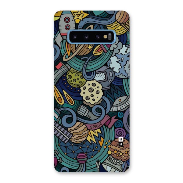 Space Pattern Blue Back Case for Galaxy S10 Plus