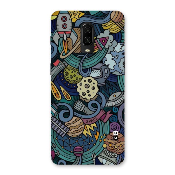 Space Pattern Blue Back Case for OnePlus 6T