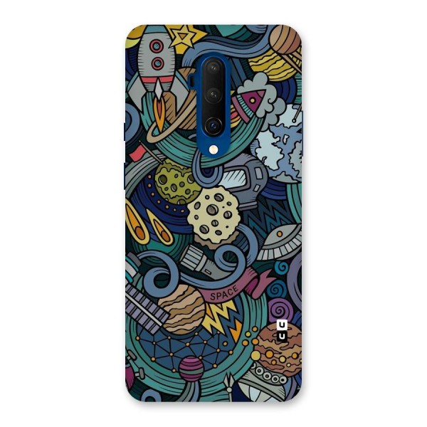 Space Pattern Blue Back Case for OnePlus 7T Pro