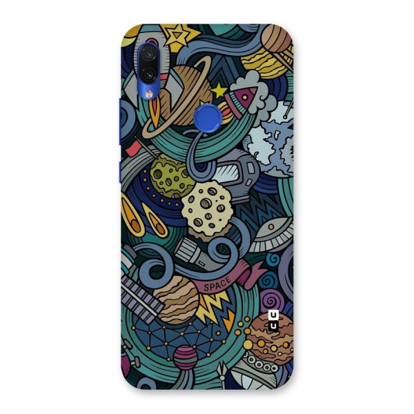 Space Pattern Blue Back Case for Redmi Note 7S