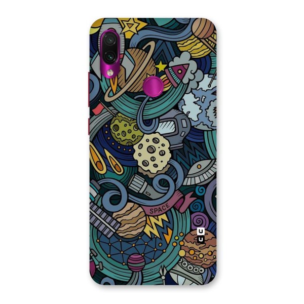 Space Pattern Blue Back Case for Redmi Note 7 Pro