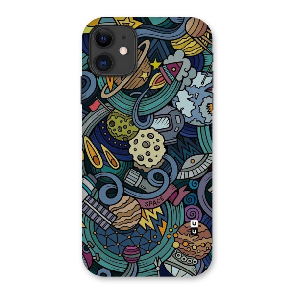 Space Pattern Blue Back Case for iPhone 11