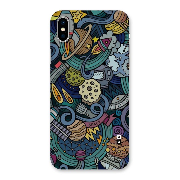Space Pattern Blue Back Case for iPhone XS