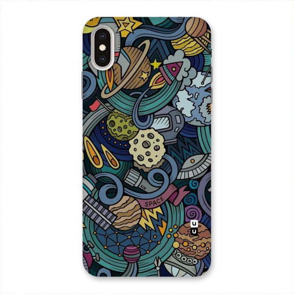 Space Pattern Blue Back Case for iPhone XS Max