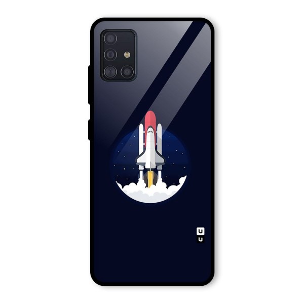 Space Rocket Minimal Glass Back Case for Galaxy A51